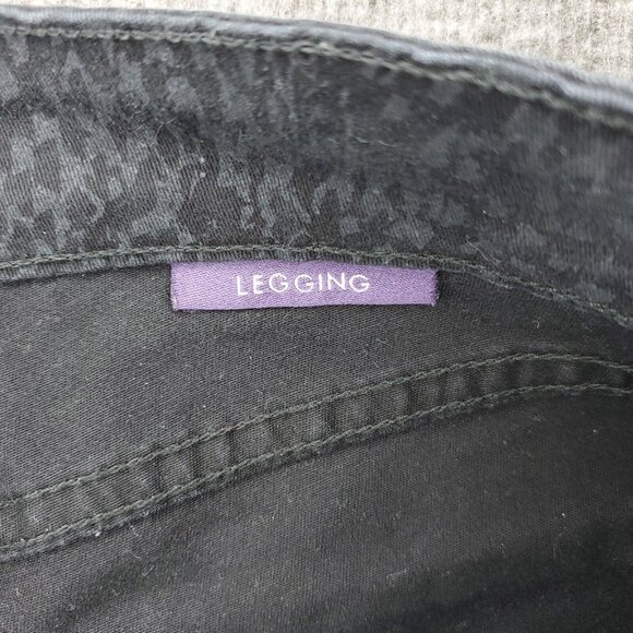 NYDJ Daughters Jeans Leggings Womens 10 Black Leopard Cheetah Print Lift Tuck - Picture 6 of 12